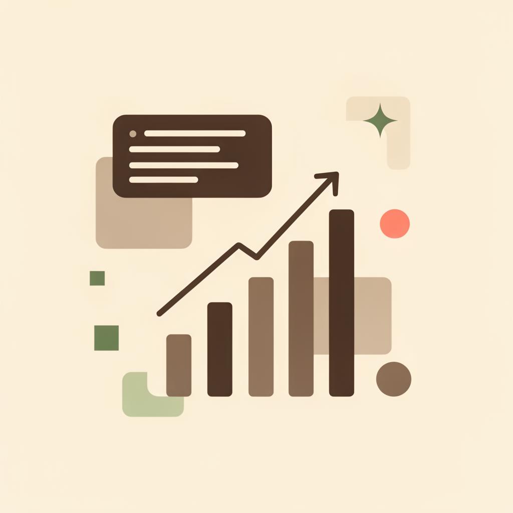 Bar chart and growth arrow illustration